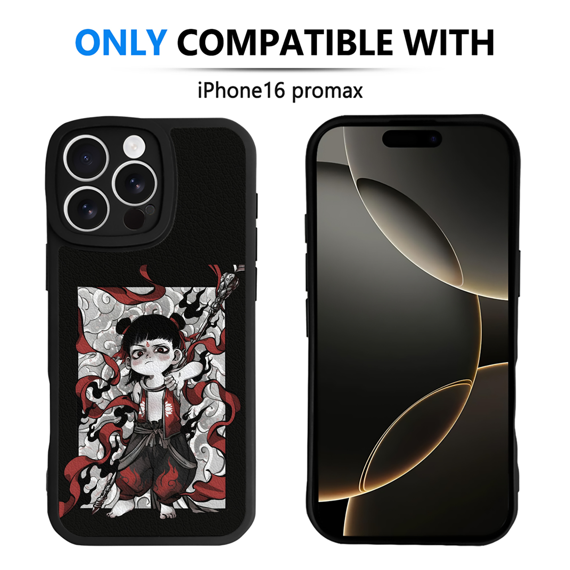 （画像用） Ne Zha 2 ナタ 魔童の大暴れ 【iPhone 16シリーズ対応】シリコンスマホケース（レザー調） 材質：シリコン